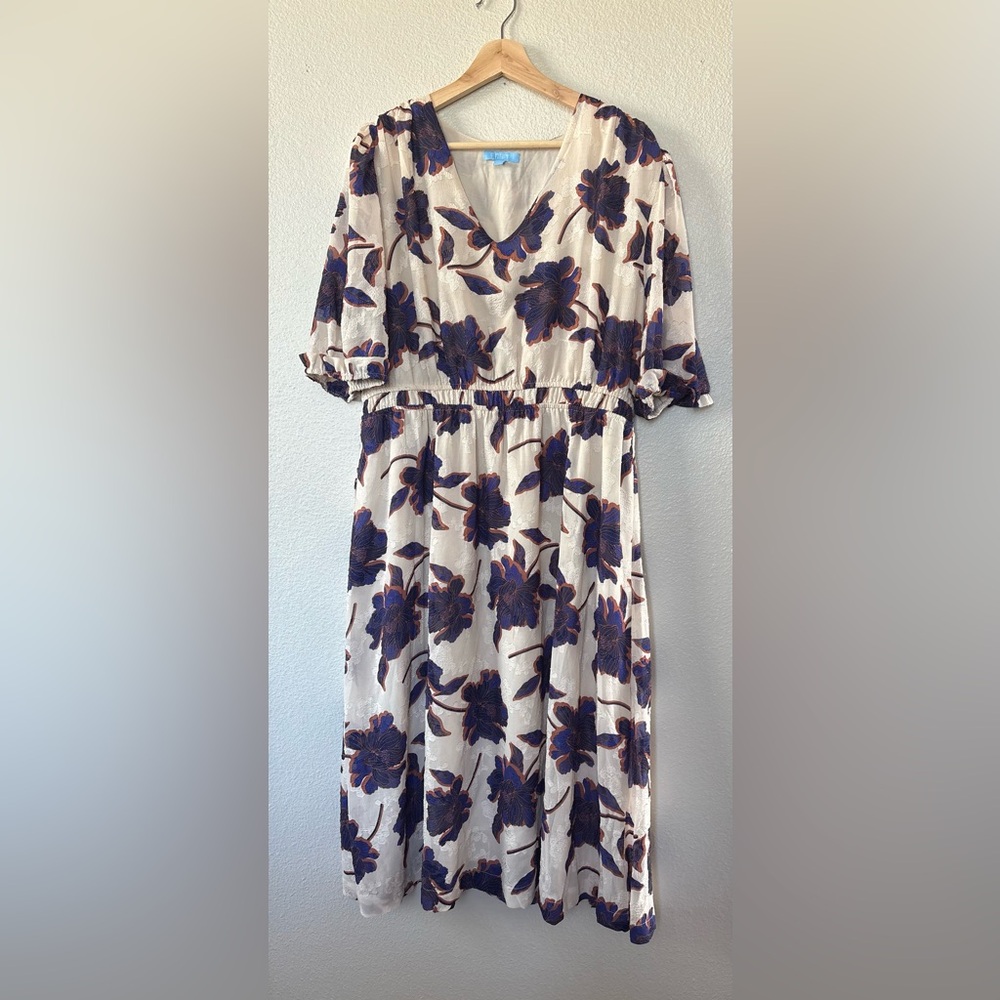 Draper James Cream and Purple Floral Dress